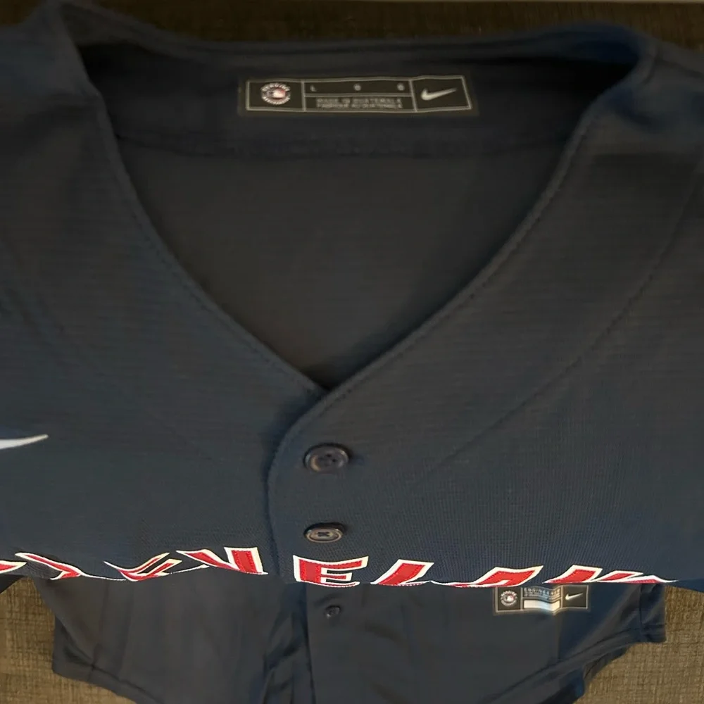 Nike Authentic Cleveland Guardians Baseball Alternate Navy Jersey Men’s Sz: L - Picture 4 of 7